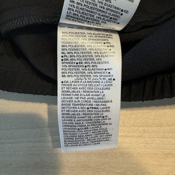 Athleta Stride Black Drawstring Elastic Waist Side Slit Midi Skirt Women's Large - Picture 7 of 9